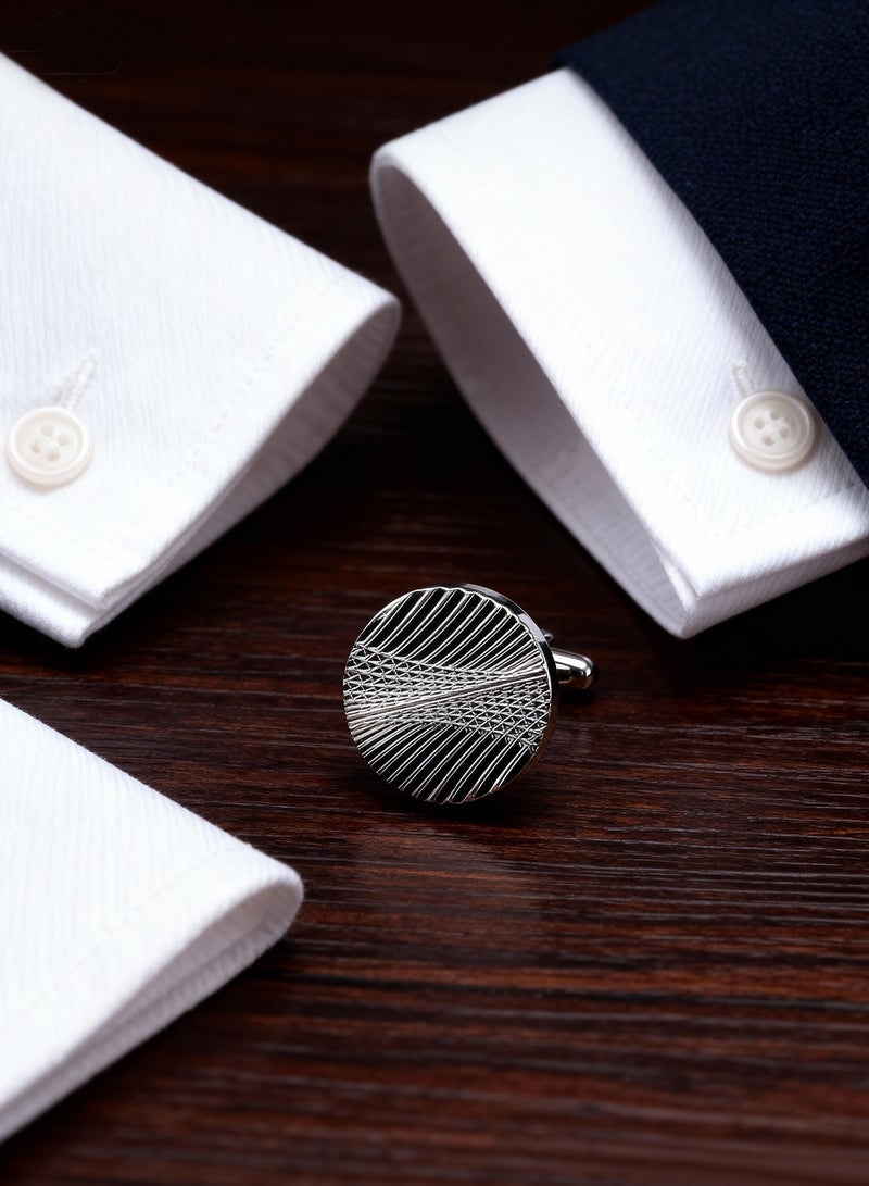 DB Innov. Diagonal striped pattern cufflinks, 2 PCS in One Set Alloy Jewelry Specially Design for Men's Shirt Wedding Business Gift with Delicate Package Box, 2 Colors for Selection - Image 4